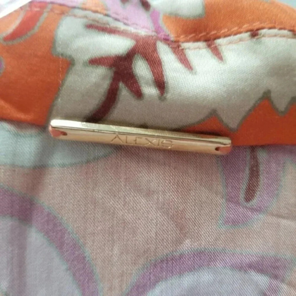 Alexis Beax Blouson-sleeve Printed Crepe Blouse In Orange Blossom L - Picture 5 of 16